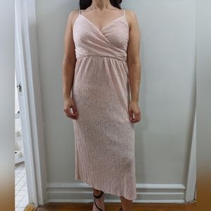 Romantic Feminine Pink Midi Dress